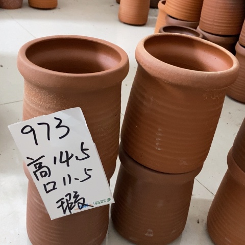 粗陶红陶花盆973