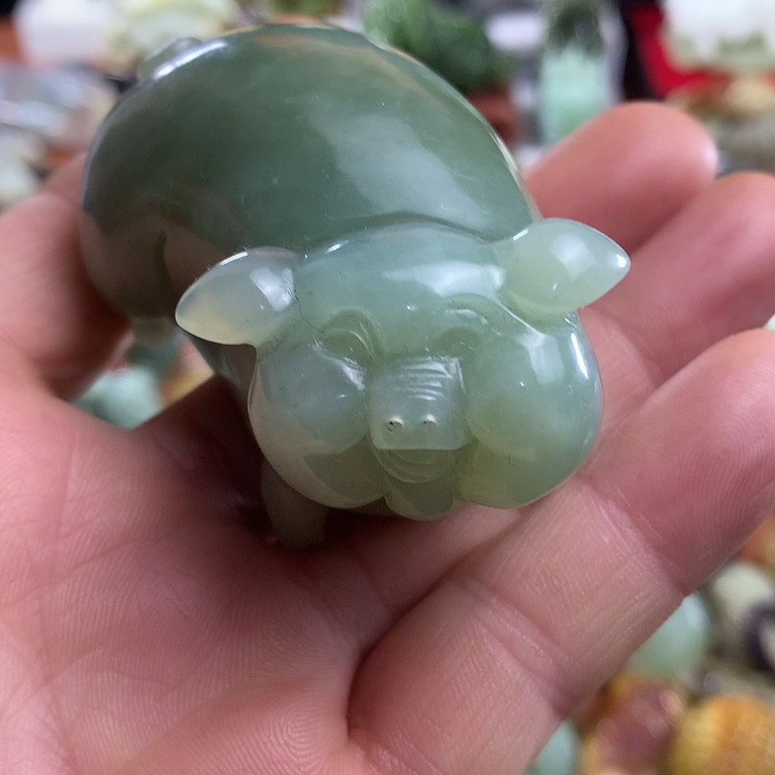 岫玉手把件未镶嵌