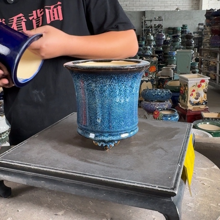 。一风堂石湾花盆 高温裂 内12*12