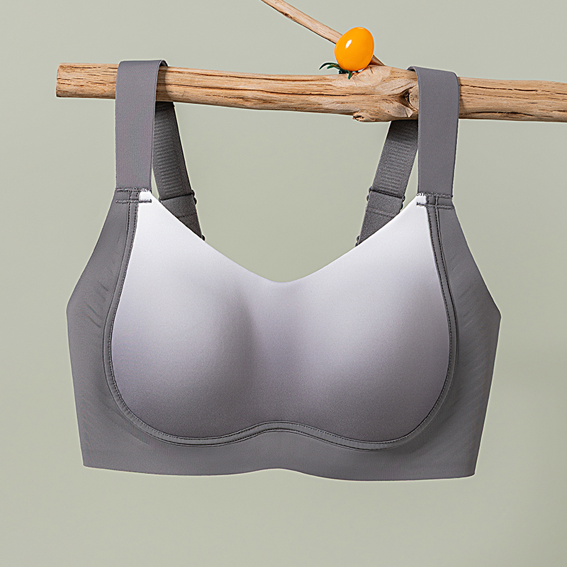 光面舒适女士内衣果冻条透气防下垂薄款无痕大胸显小欧若风文胸罩