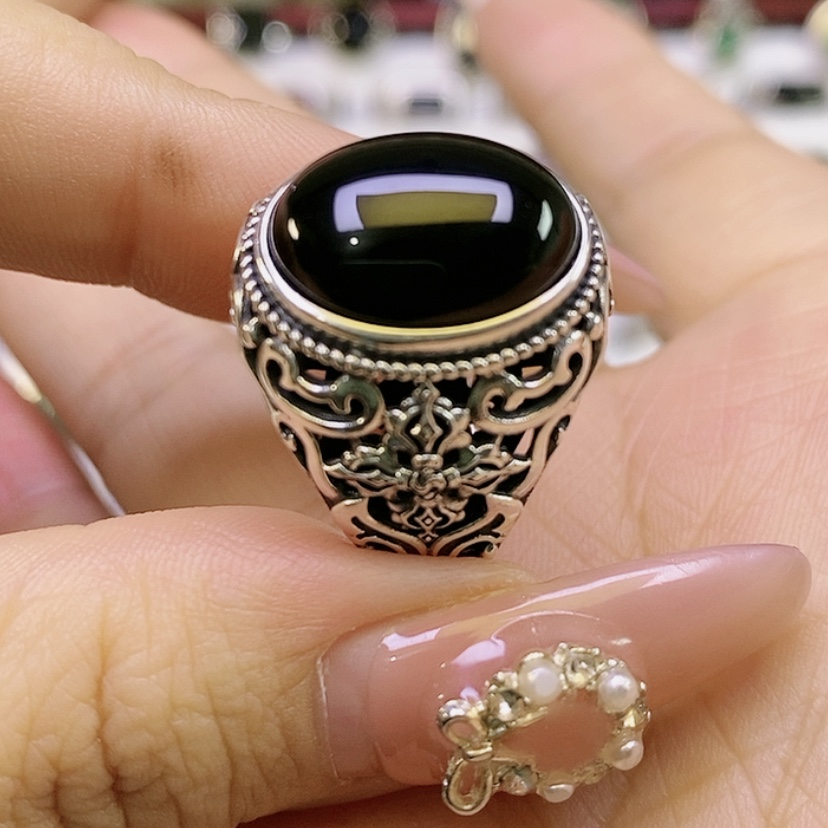 【闪购商品】银S925镶嵌戒指玛瑙/玉髓