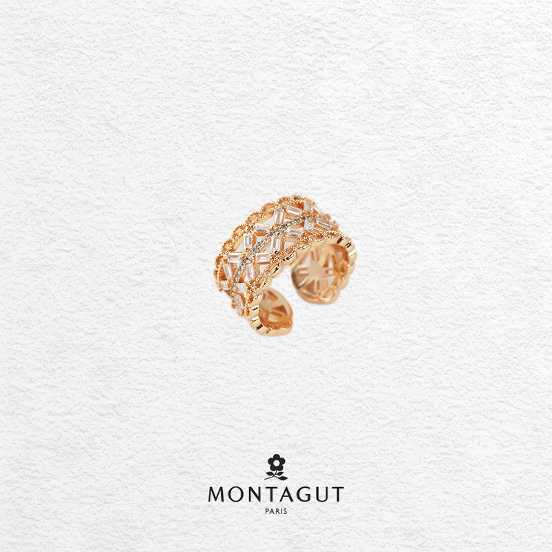 铜合金锆石戒指 法国梦特娇轻奢系列星落繁花戒指【3351】JJ