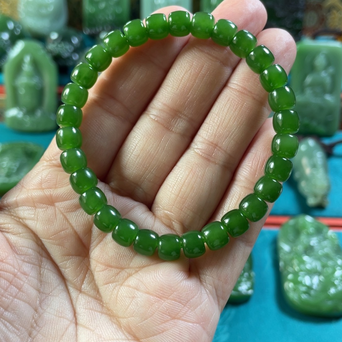 和田玉（碧玉）未镶嵌手链