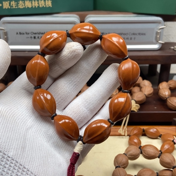 景***玩手串橄榄核1828三花打底