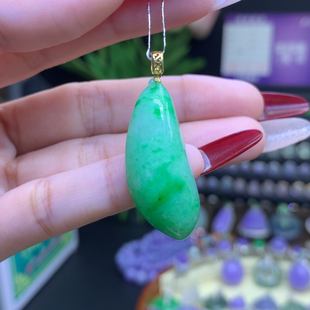 翡翠颈饰18K金镶嵌天然 