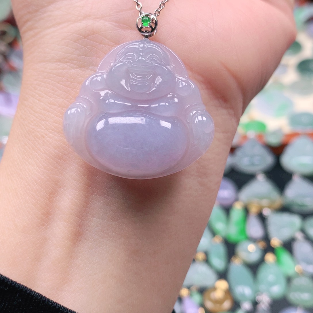 吊坠(不含链)18K金镶嵌翡翠