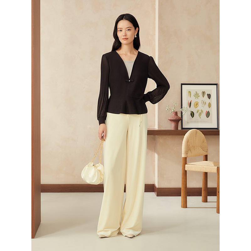 【美丽诺羊毛+桑蚕丝】YINER音儿2025春季新款针织衫8C35106290