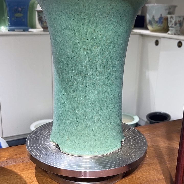 用***5绿釉窑变陶瓷花器