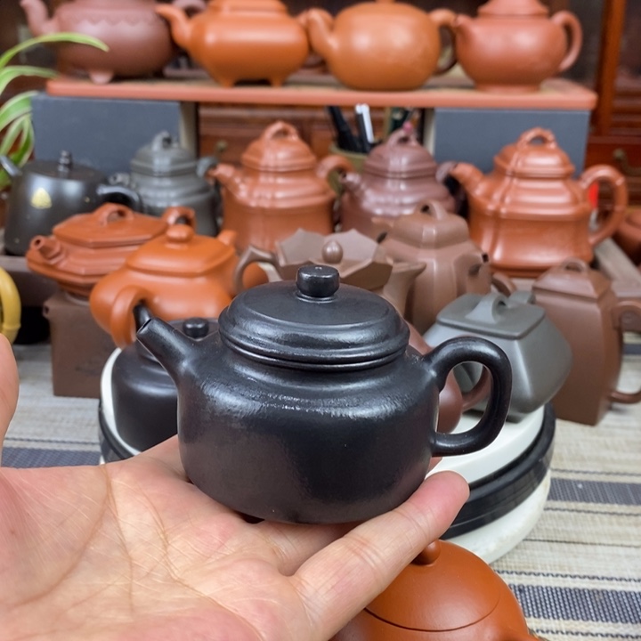 紫砂茶壶全手工德钟100CC原矿赵庄朱泥捂灰特价