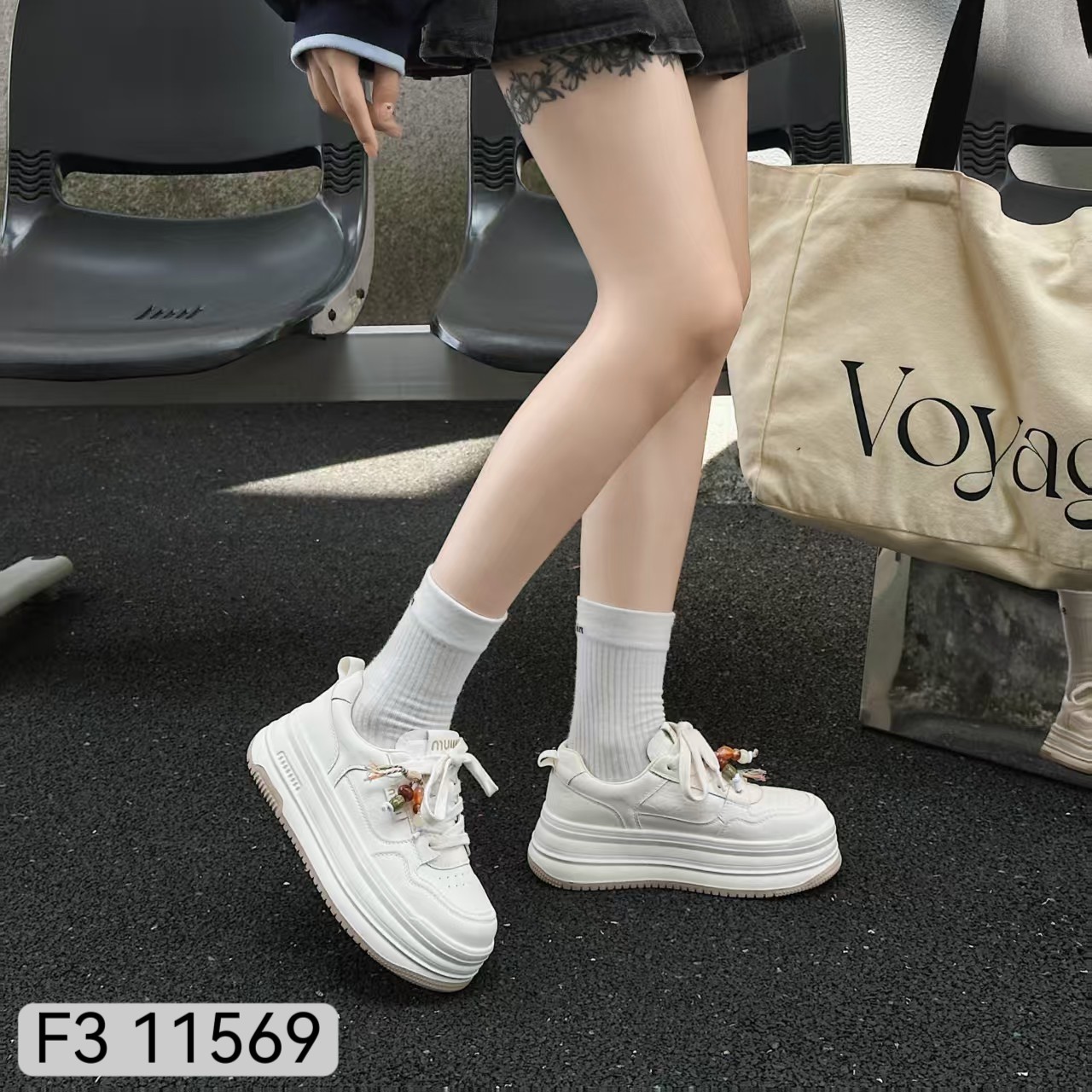 F3休闲厚底小白鞋11569