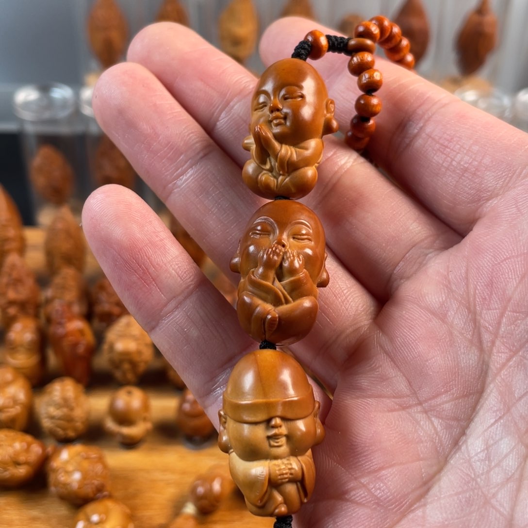 橄榄核手串/手链微花三个和尚