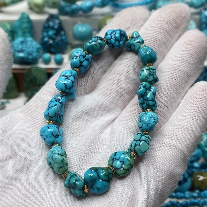 星***凌绿松石未镶嵌天然原矿 地大质检