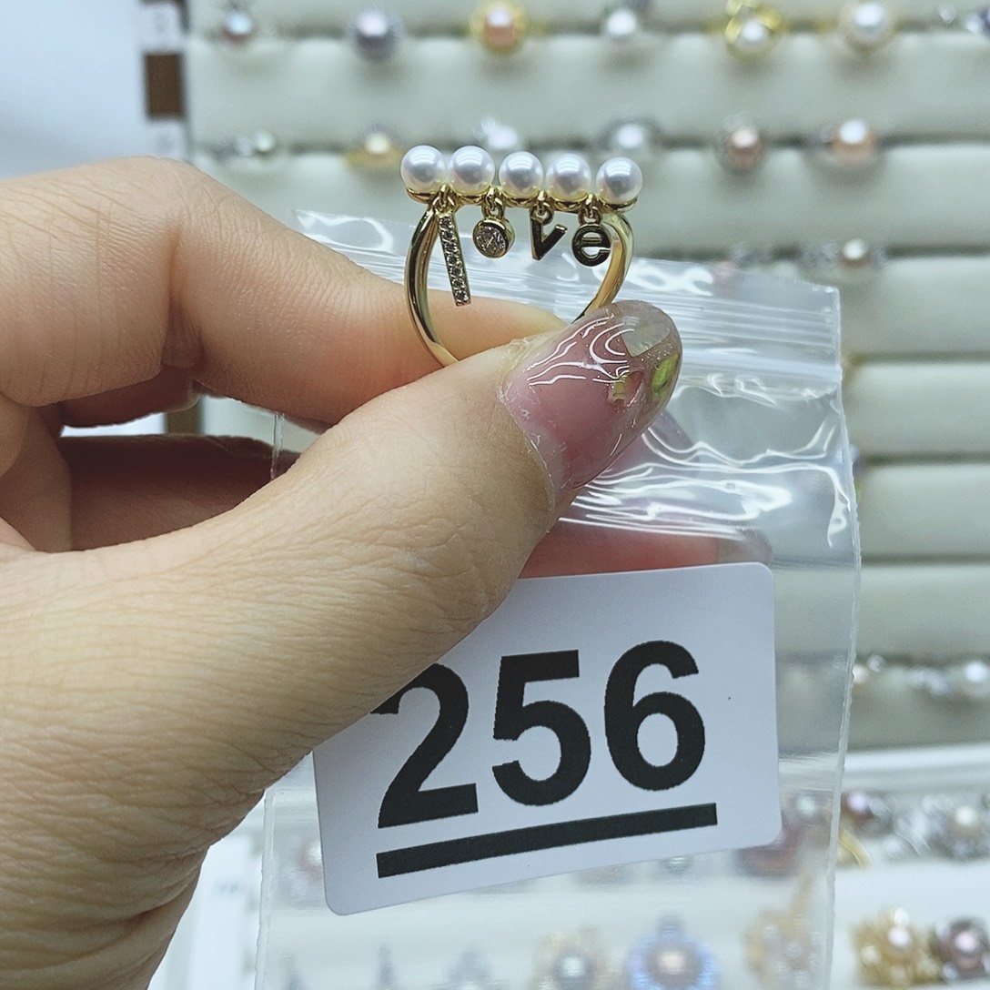 淡水珍珠戒指银S925镶嵌256