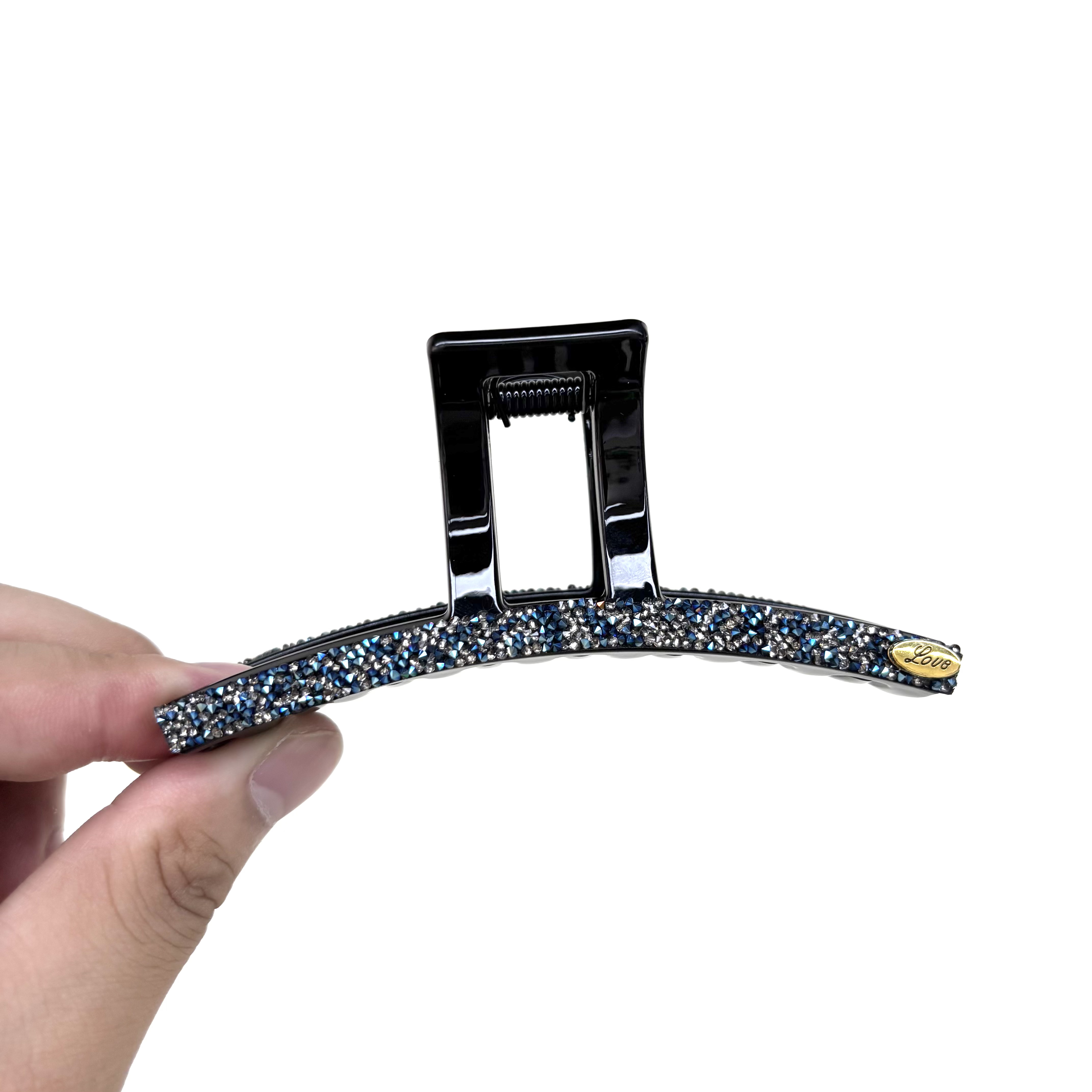 L684夕洛蓝碎专黑色方框11-13cm抓夹女日韩复古发夹