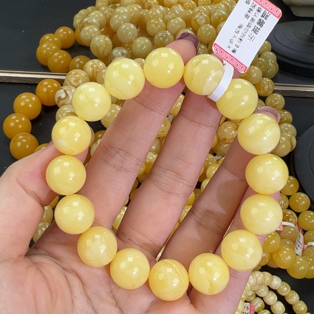 琥珀未镶嵌手链21.8白蜡