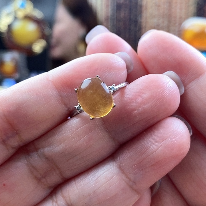 琥珀未镶嵌戒指戒指