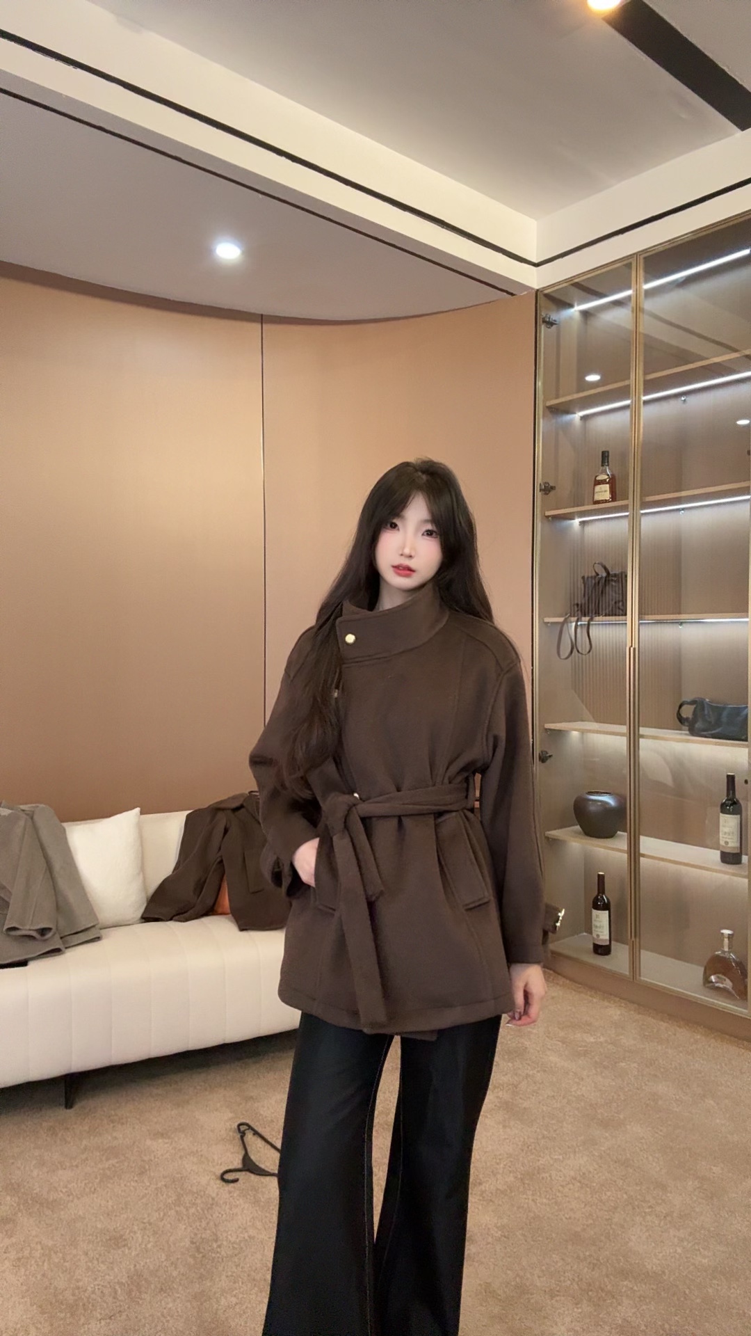 加棉冬季秋冬短款网红千金气质显瘦大衣毛呢外套百搭小众高级感