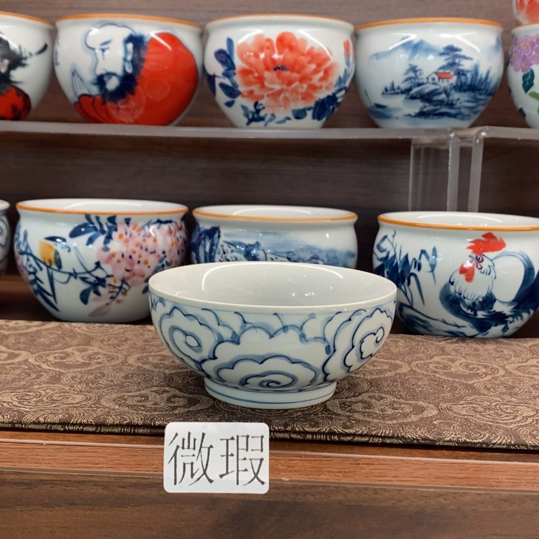 釉下彩老陶泥手工绘制