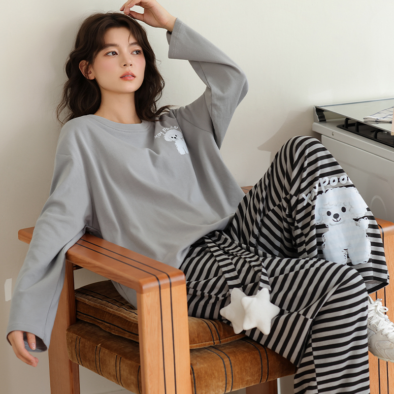 2025新款春秋冬少女睡衣纯棉长袖卡通运动可爱可外穿家居服套装
