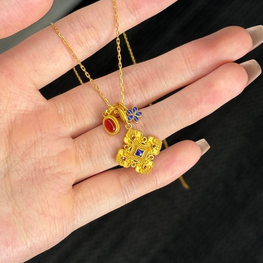 铜合金项链 璀璨姐妹项链cc078