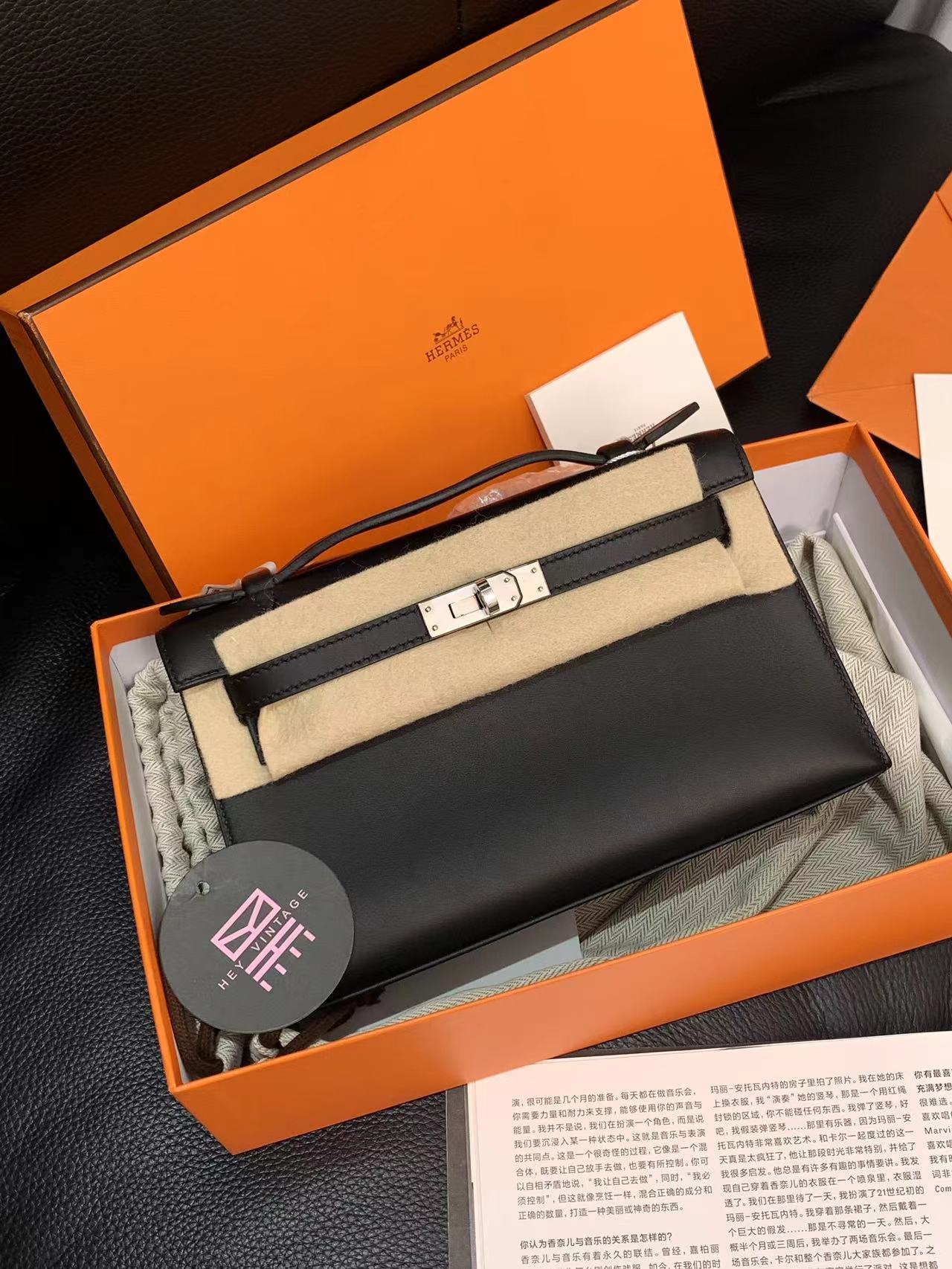未使用 Hermes/爱马仕  黑银mini Kelly包一代 w刻 13534753