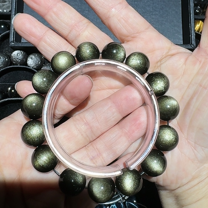 用***4黑曜岩未镶嵌手链