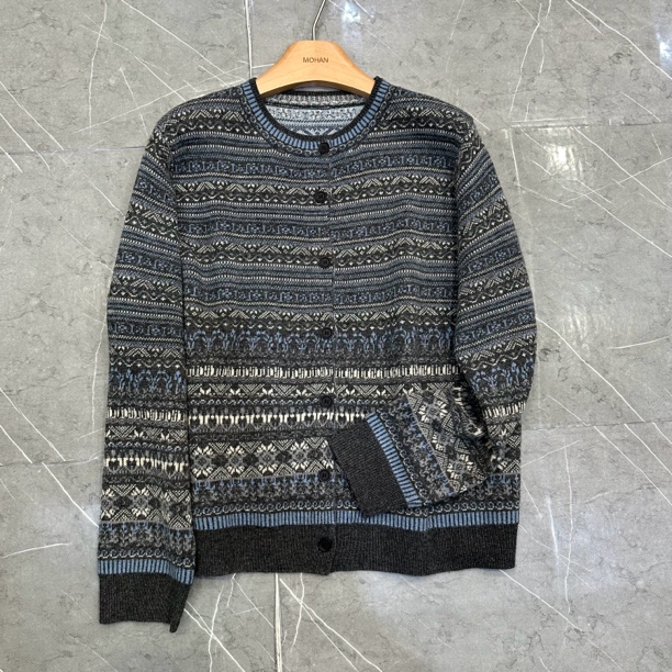 【墨涵精选】新款圆领提花设计时尚百搭针织衫62696