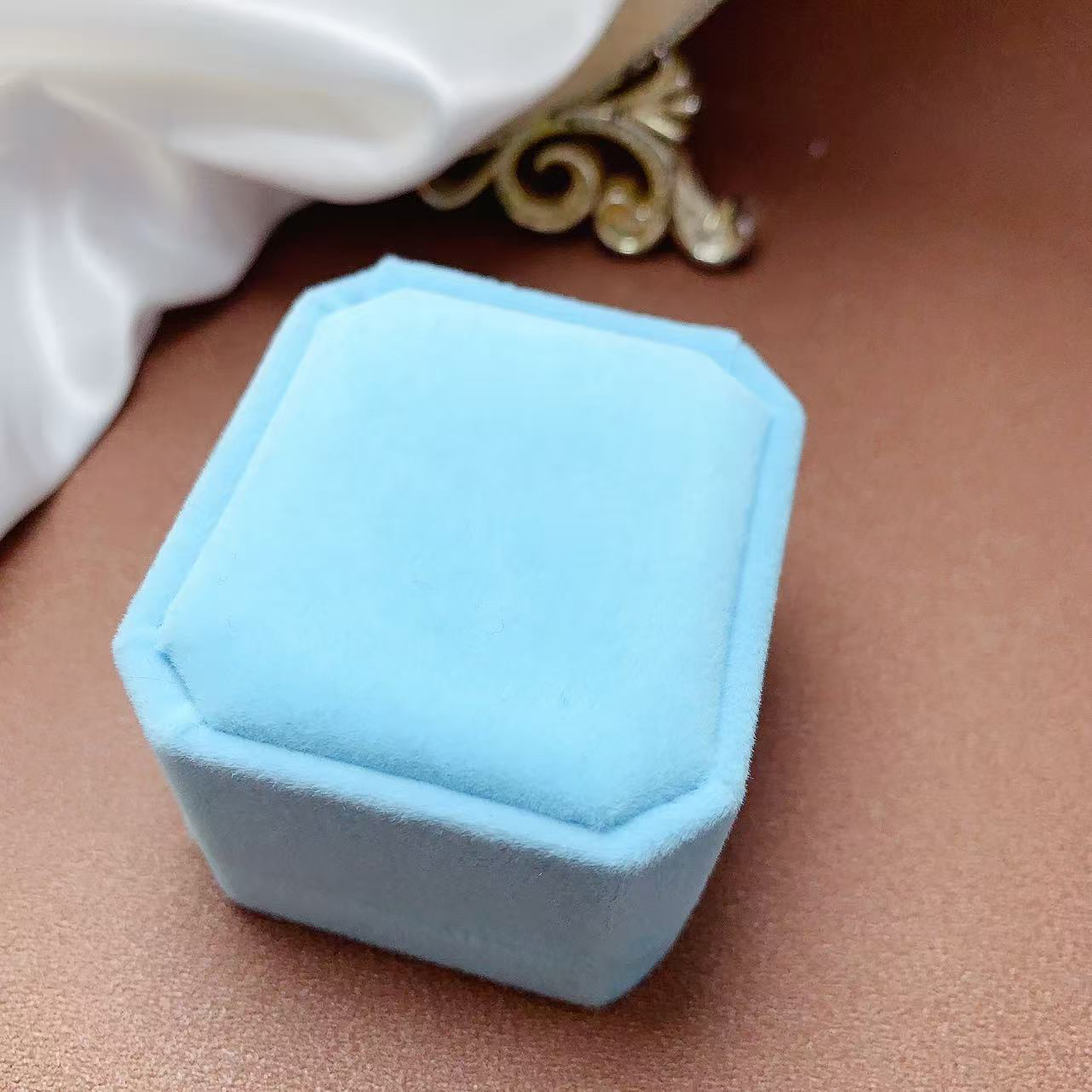 首饰盒/箱 戒指盒首饰盒蓝色绒布（凑单直播间改闭口补差价专拍）