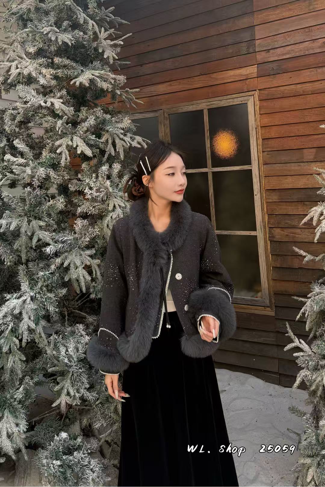 TW 25059新款百搭真毛领羽绒服