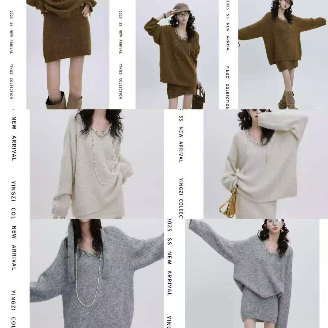 668-1215/02836/1216  气质冬装搭配高级一整套针织套装