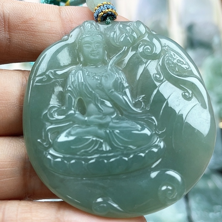 翡翠未镶嵌颈饰天然翡翠观音
