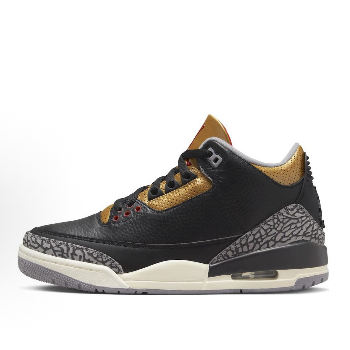 Jordan Air 潮流复古 中帮 篮球鞋 女款 黑金 小黑水泥CK9246-067