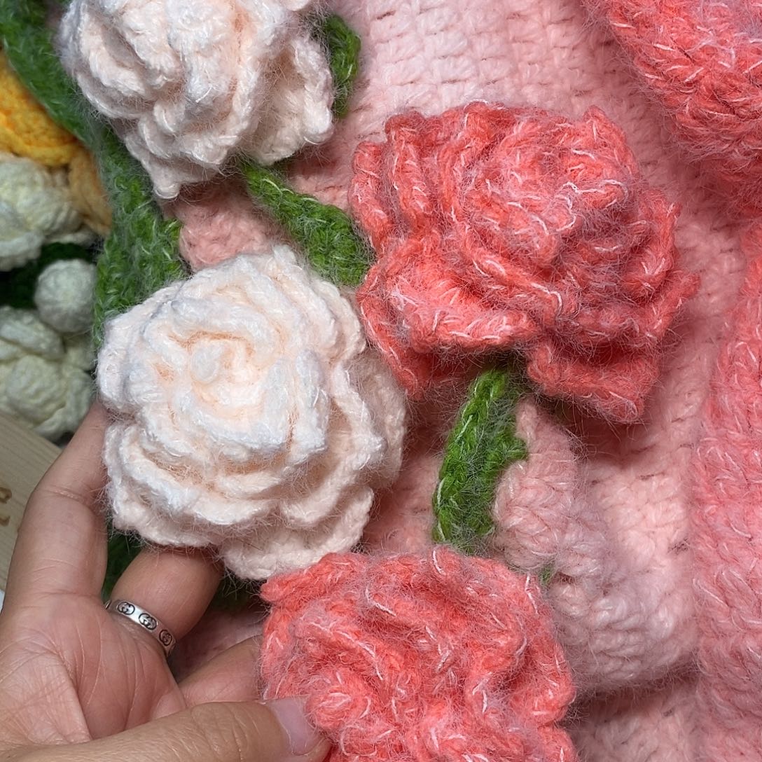 流云红34针尖角煎饺玫瑰玫瑰成品