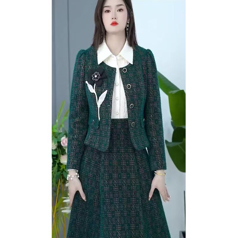 气质秋冬时尚套装显瘦小香风法式静奢风套装连衣裙
