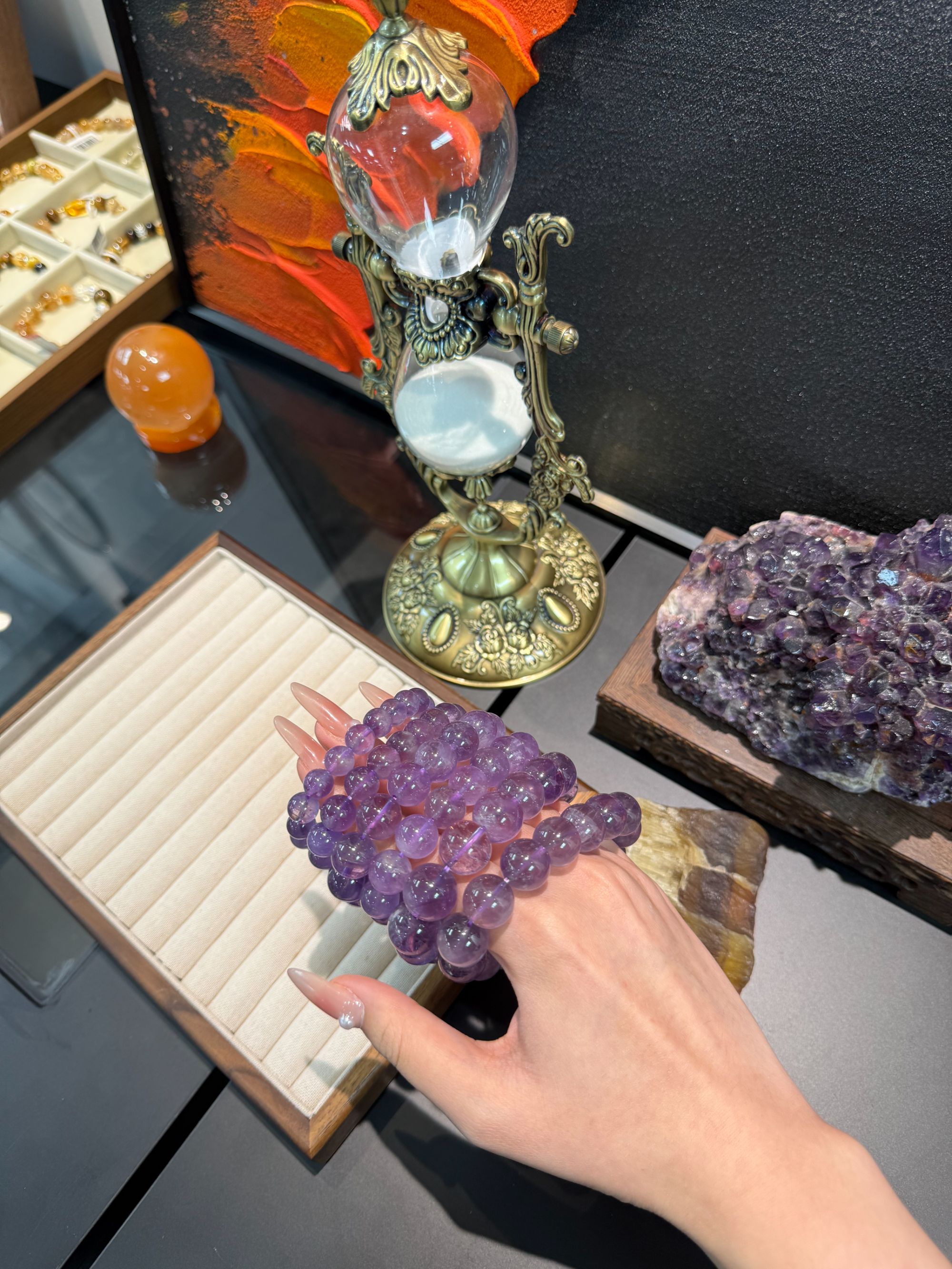 ZB天然紫水晶9mm+素串手链——多样性发其一