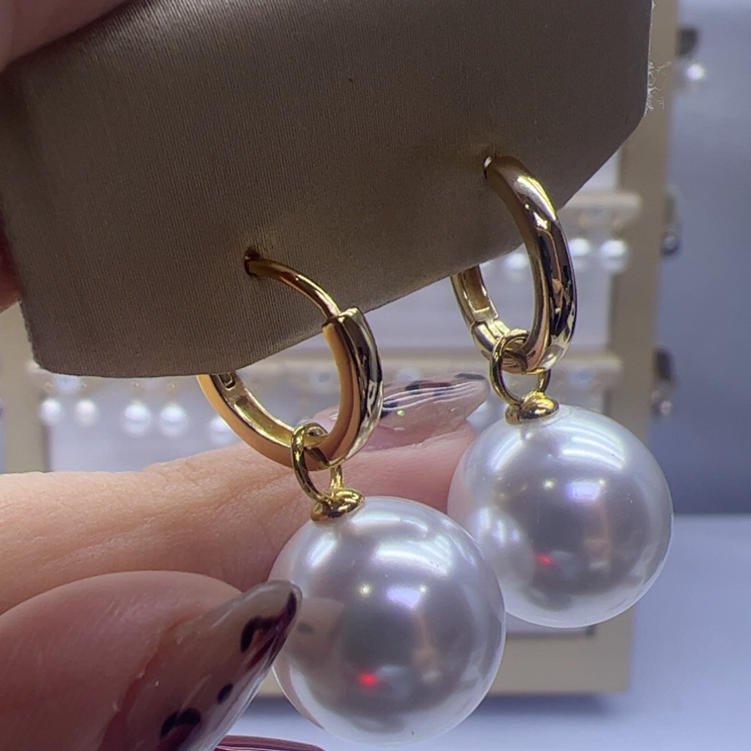 淡水珍珠耳饰银S925镶嵌