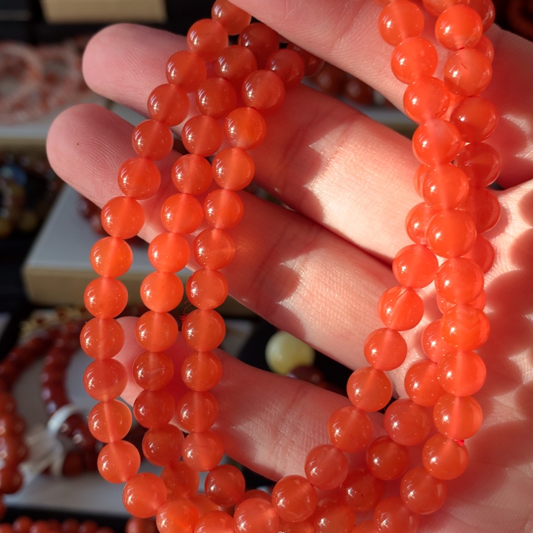 南红玛瑙手链，卡6➕未镶嵌