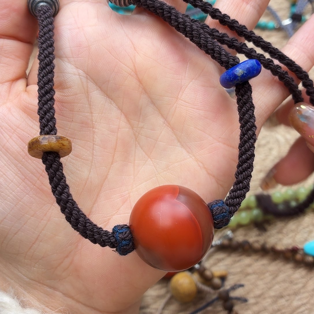 心***素南红玛瑙未镶嵌颈饰