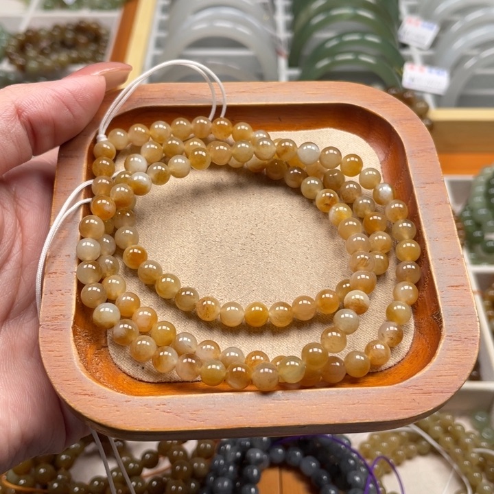 和田玉珠串6mm未镶嵌