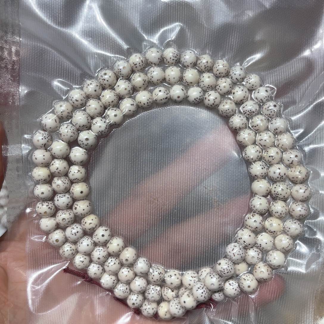 星月菩提手串原生态8圆月留白