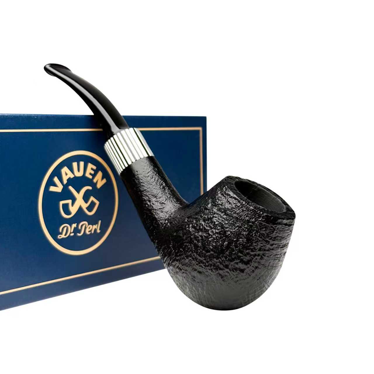 Vauen德国进口华云Hippo河马系列5861型喷砂面弯式石楠木烟斗