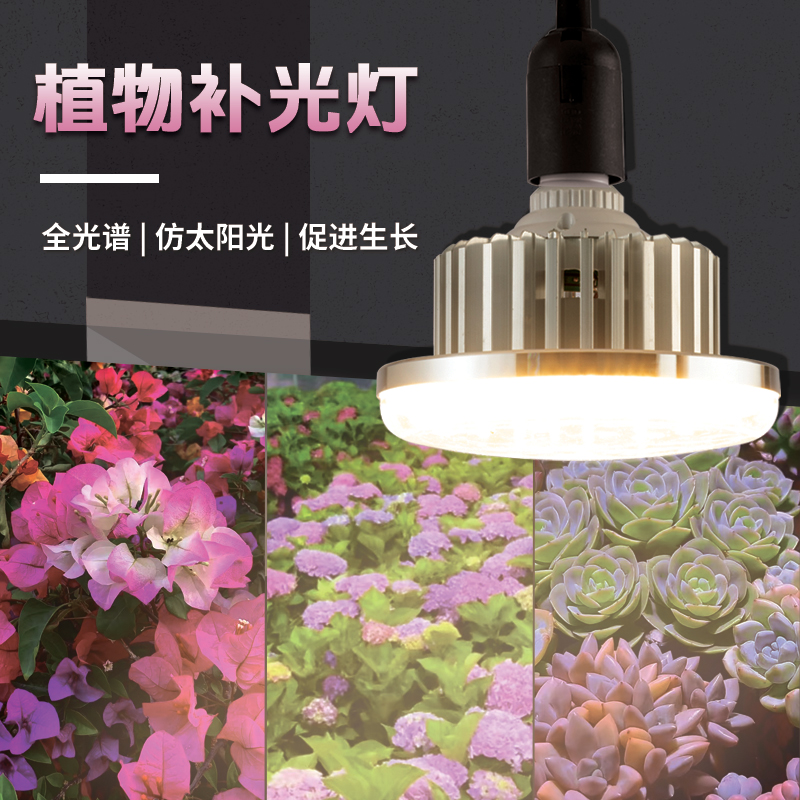 全光谱植物生长灯室内大棚蔬菜绿植育苗多肉上色开花植物补光灯