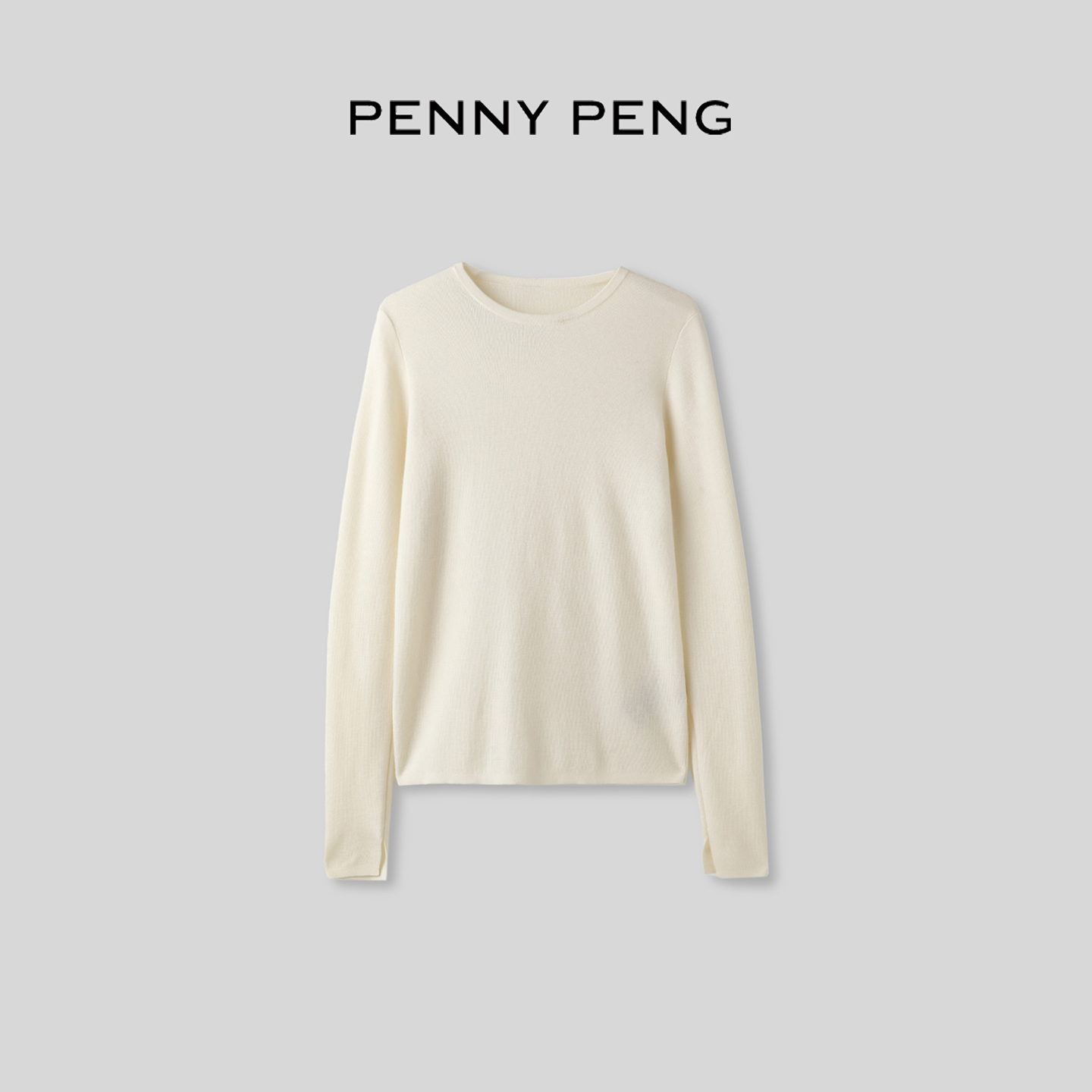 PENNYPENG三明治半岛日落黑标系列复古经典款半高领羊绒打底衫