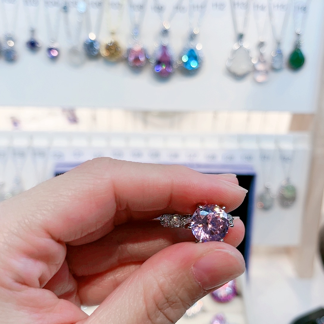 桃****银S925镶嵌戒指芙蓉石