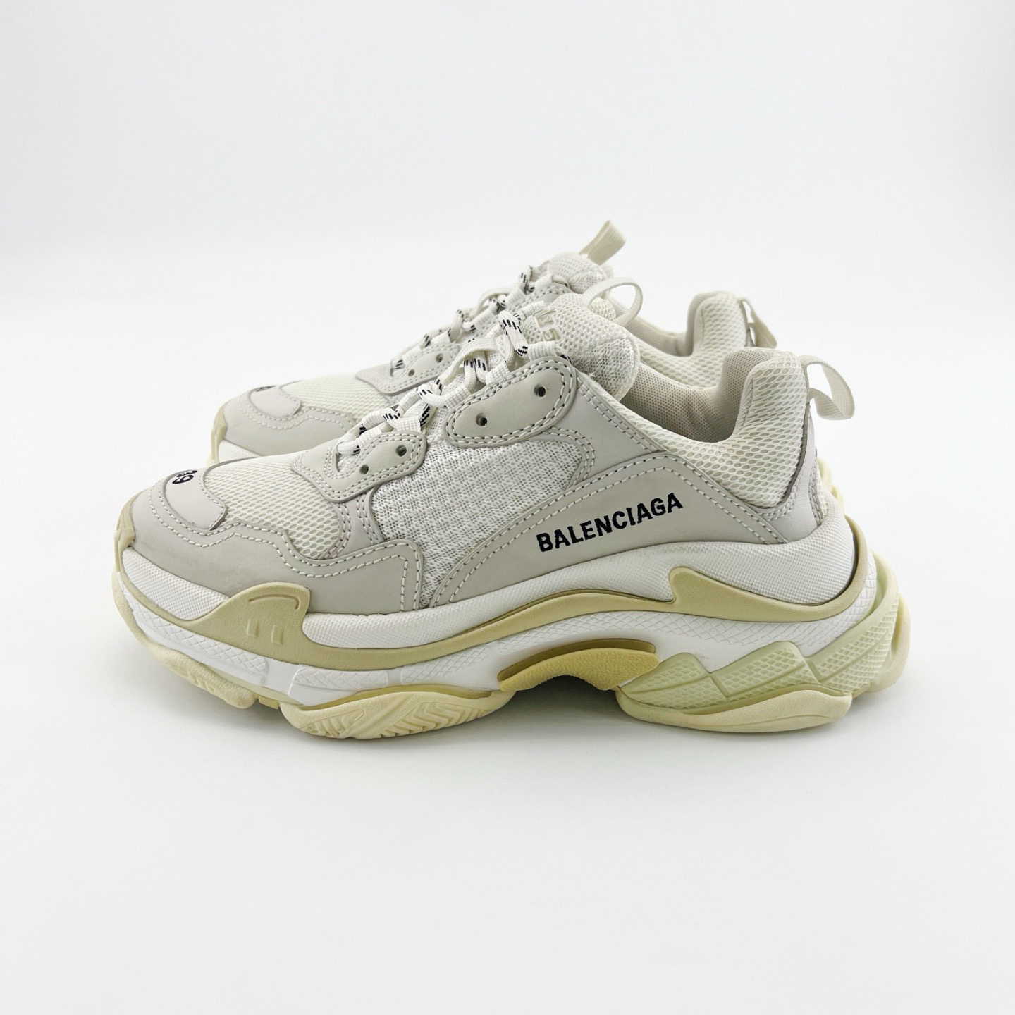 95新 Balenciaga/巴黎世家 39码/米白色TripleS老爹鞋/14342695