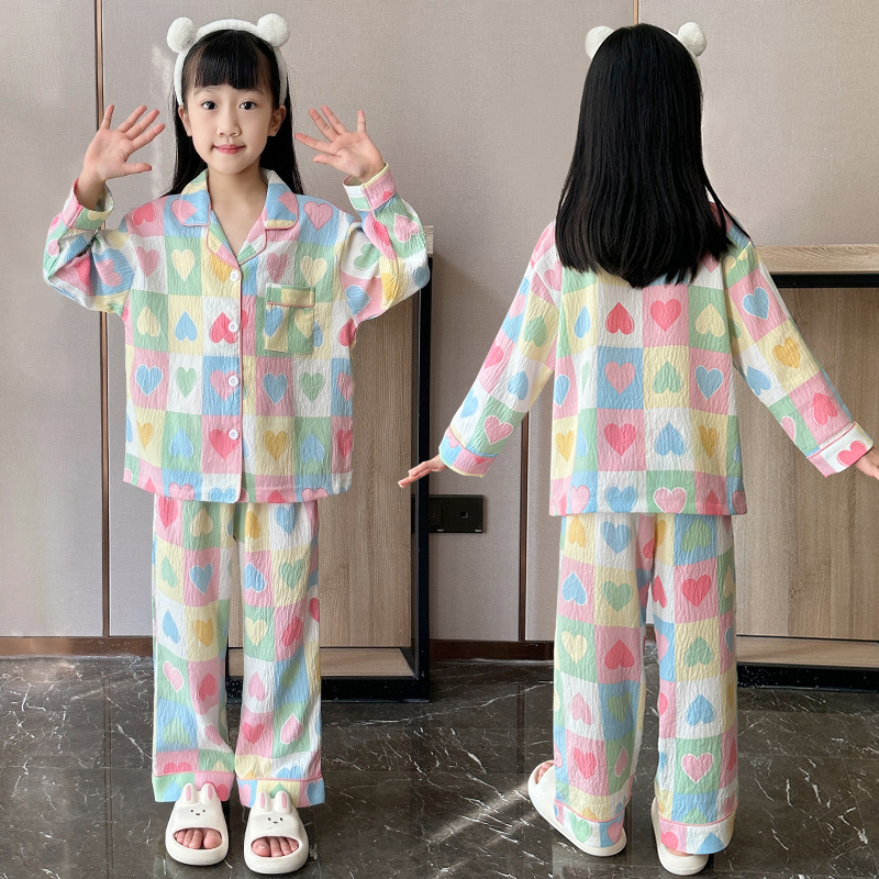 女童云朵棉睡衣2025新款春秋儿童女孩6-12岁中大童母女家居服套装