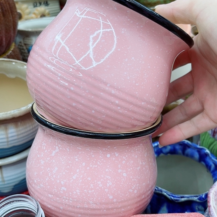 多肉绿植陶瓷花盆9.9包邮，有孔