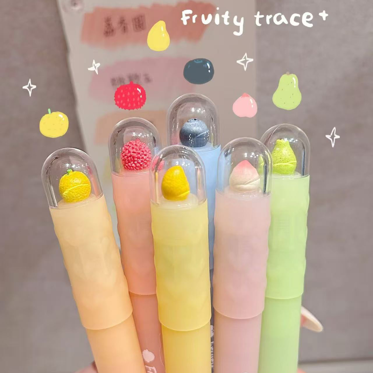 集物社HP7591元气果力弹香味软头荧光笔高颜值学生