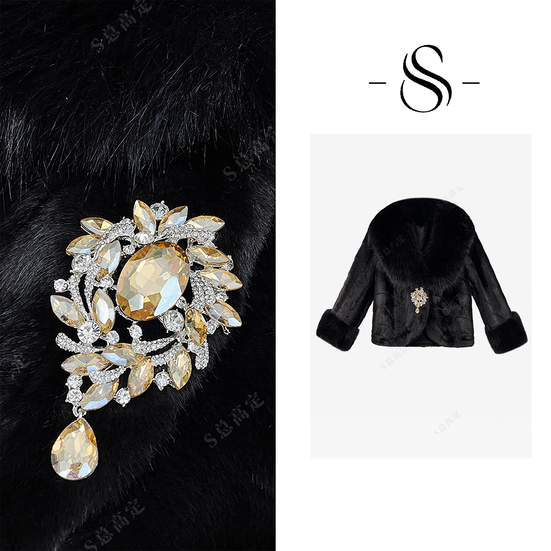 NIMOSHI【倩倩】冬季款光感亮丝黑紫色日常休闲百搭短款外套D0395