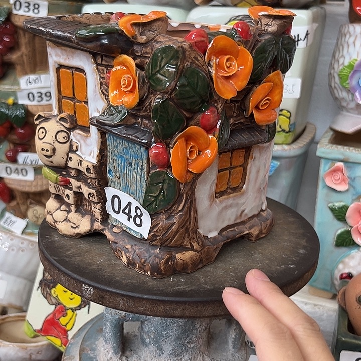 紫砂花盆粗陶材质多肉花盆